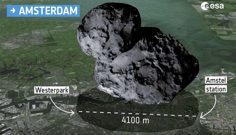 Comet over Amsterdam, Close-up Engineering - Credits: esa.int