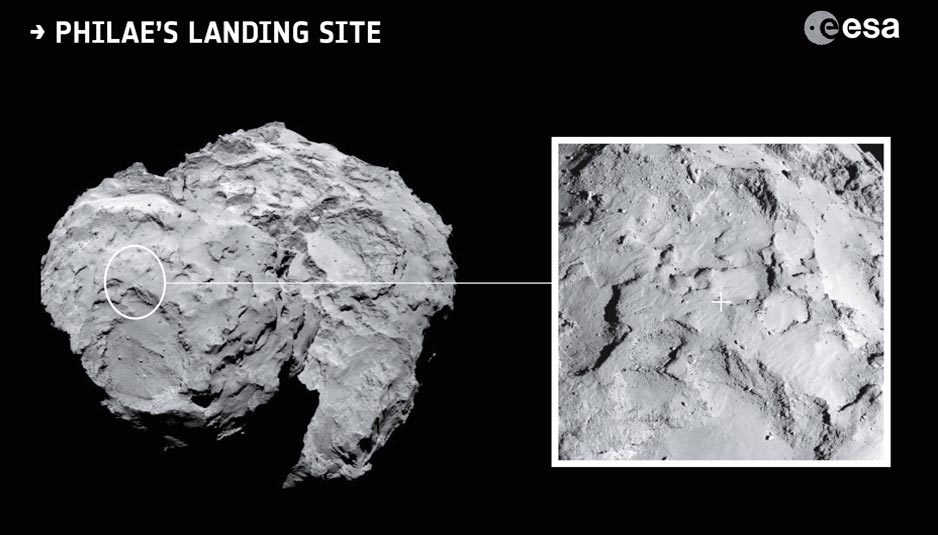 ESA Rosetta over Comet, Close-up Engineering - Credits: esa.int