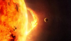 Illustrazione di un brillamento solare (Depositphotos foto)