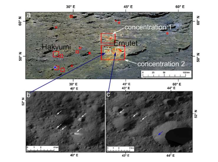 Tracce nei pressi del cratere Ernutet (Agupubs foto)