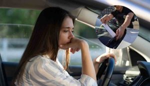 Automobilista pensierosa
