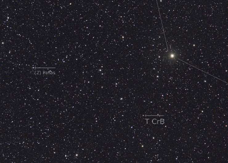 La posizione di T CrB