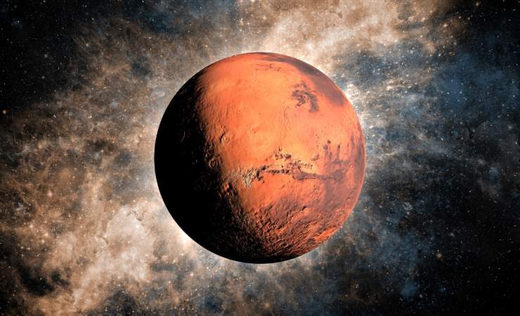 Illustrazione di Marte (Canva foto) - www.aerospacecue.it