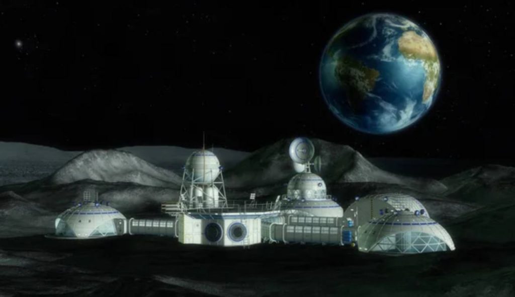 Illustrazione di abitazioni lunari (Depositphotos foto) - www.aerospacecue.it