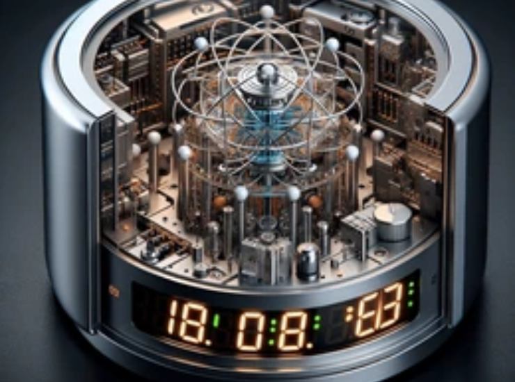 Illustrazione di un orologio atomico