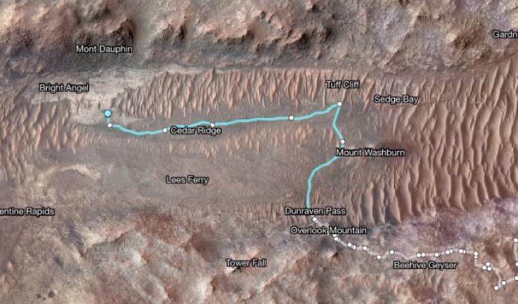 L'antico percorso del fiume (NASA-JPL foto) - www.aerospacecue.it