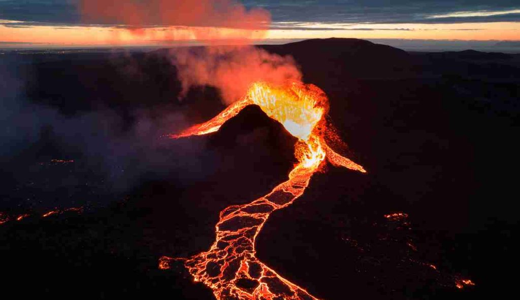 Macchie lava vulcano