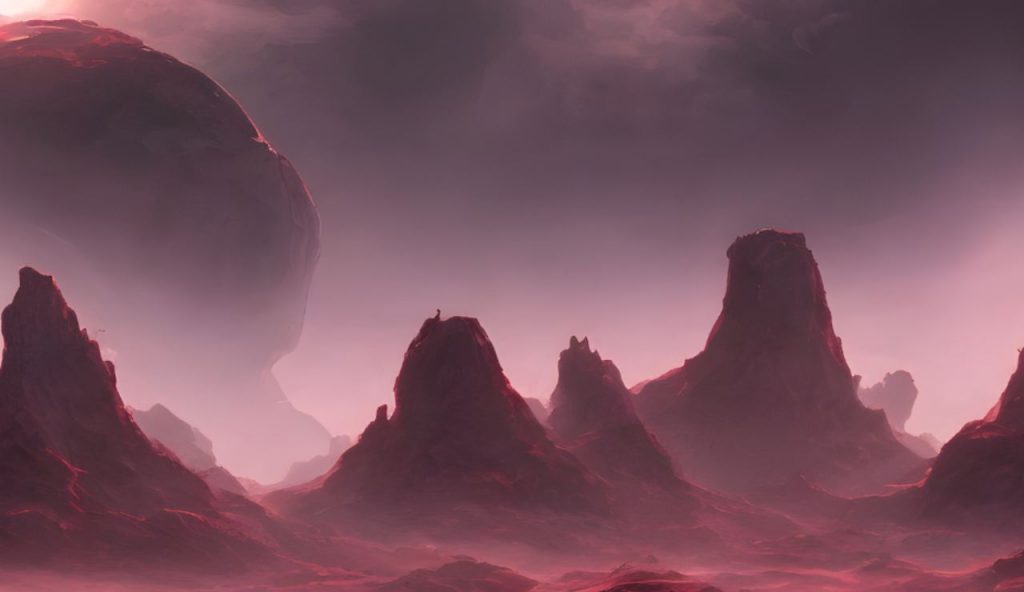 Illustrazione di un paesaggio alieno (Canva FOTO) - aerospacecue.it