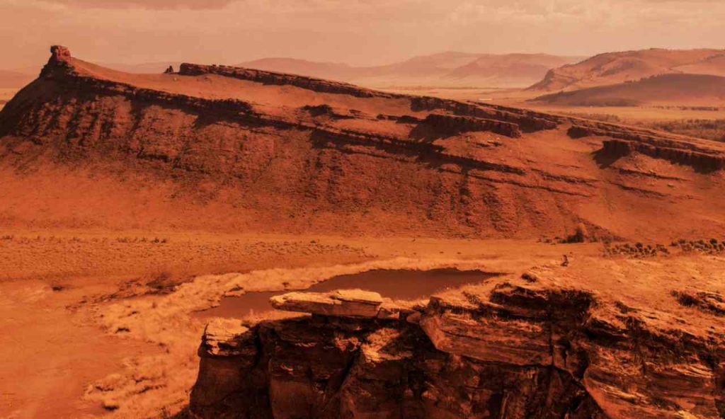 Illustrazione di un paesaggio marziano (Canva FOTO) - aerospacecue.it