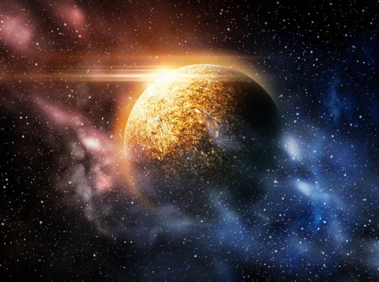 Illustrazione di un pianeta illuminato dalla sua stella (Canva FOTO) - aerospacecue.it