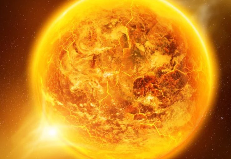 Illustrazione di un pianeta infuocato (Depositphotos foto) - www.aerospacecue.it