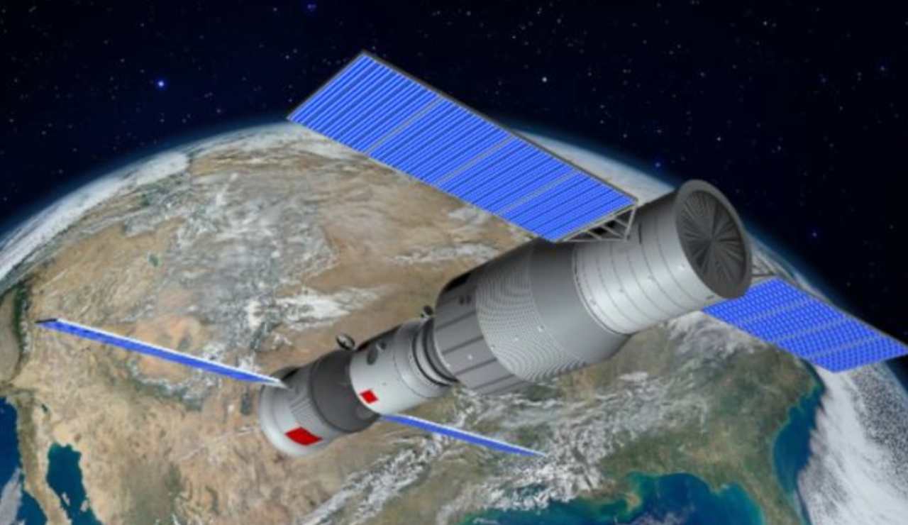 La stazione spaziale Tiangong attorno la Terra (Depositphotos FOTO) – www.aerospacecue.it