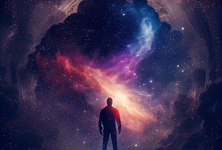 Uomo guarda il cielo