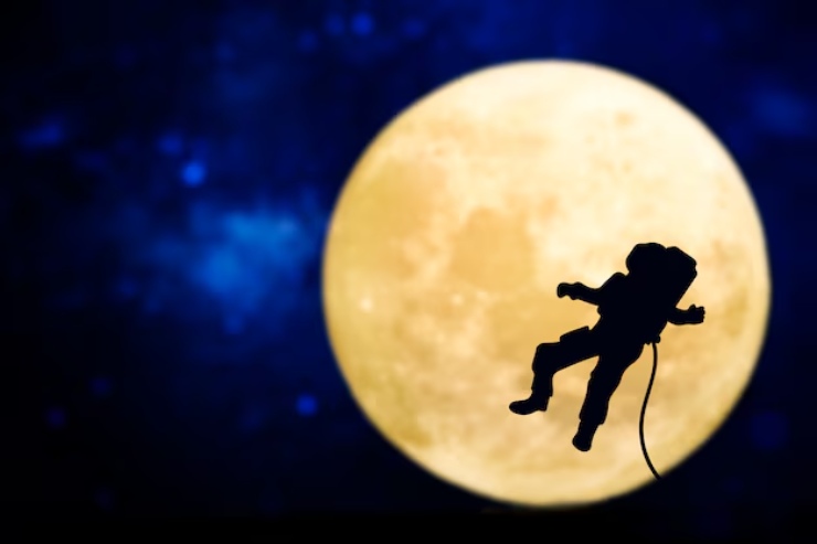 Astronauta e luna