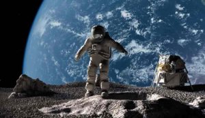 Illustrazione di astronauta sulla Luna (Depositphotos foto) - www.aerospacecue.it