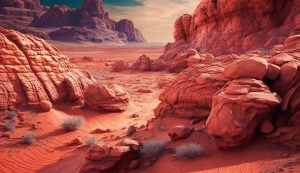 Illustrazione di tracce di vita su Marte (Canva FOTO) - aerospacecue.it