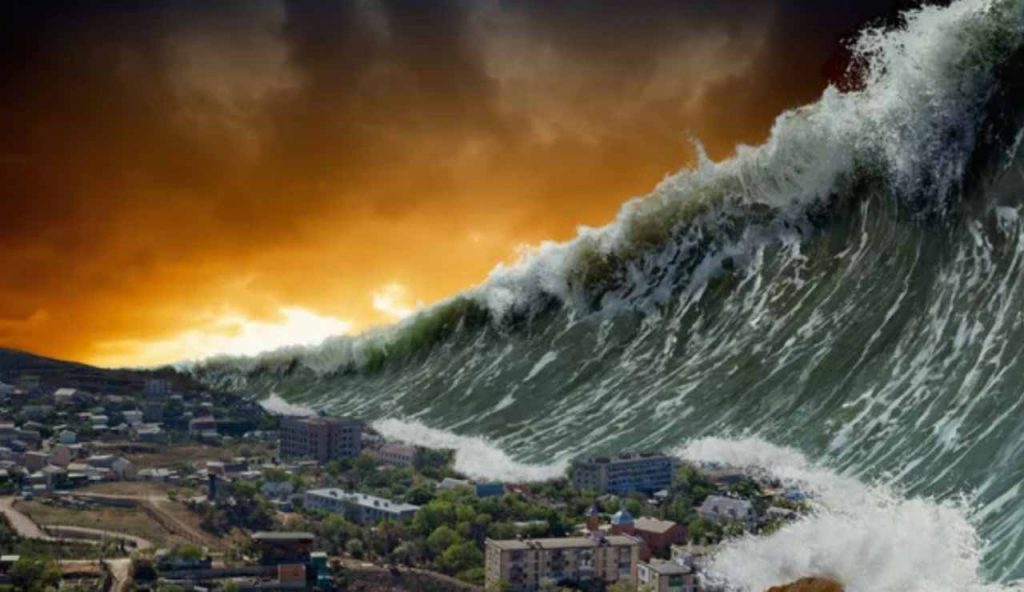 Illustrazione di uno tsunami (Depositphotos foto) - www.aerospacecue.it