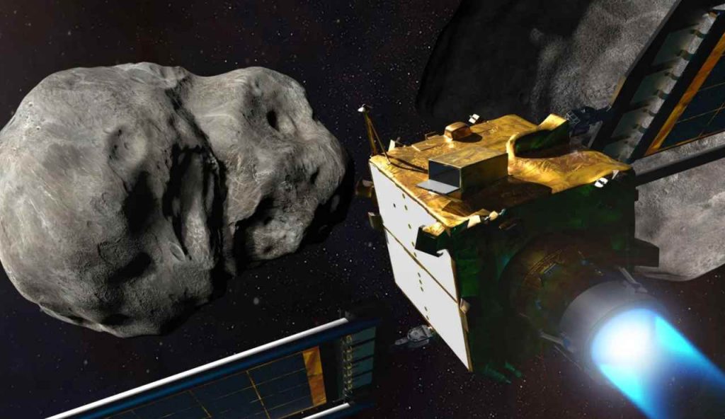 DART e asteroide (NASA foto) - www.aerospacecue.it