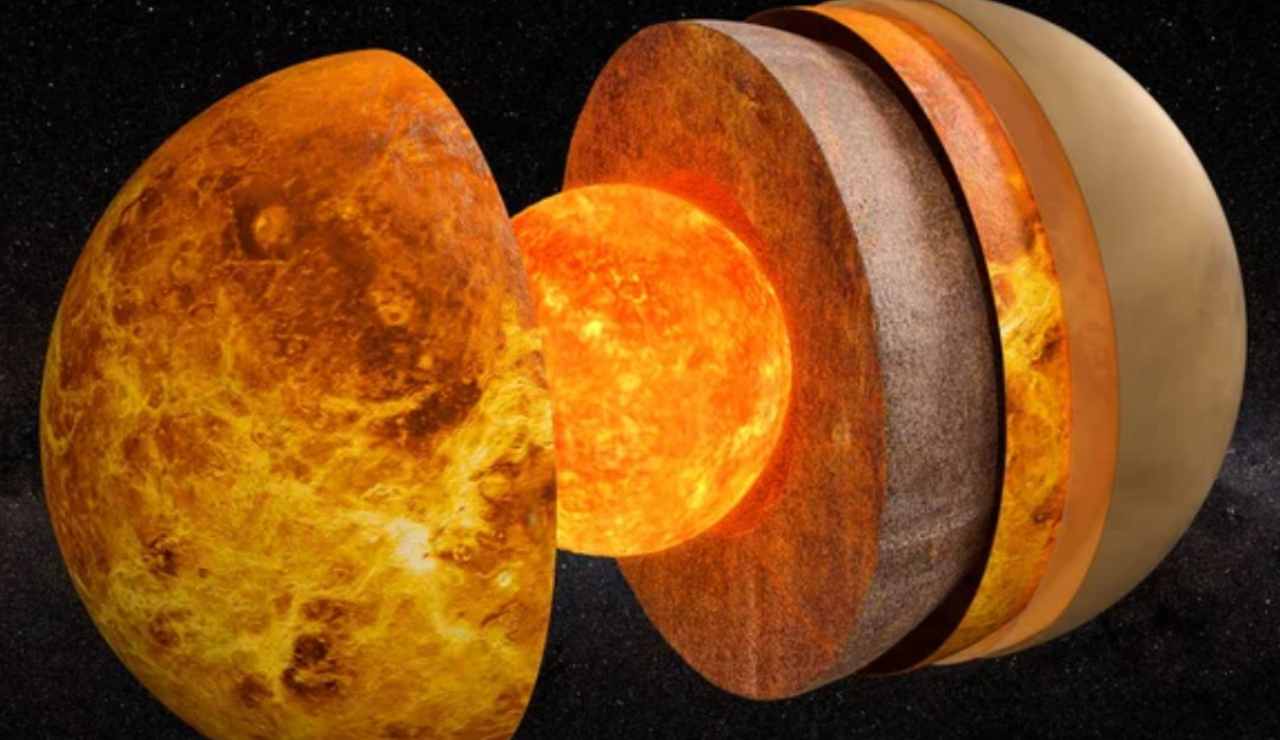 Illustrazione della struttura di Venere (Depositphotos foto) - www.aerospacecue.it