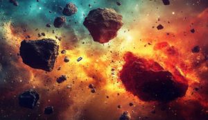 Illustrazione di alcuni asteroidi (Canva FOTO) - aerospacecue.it