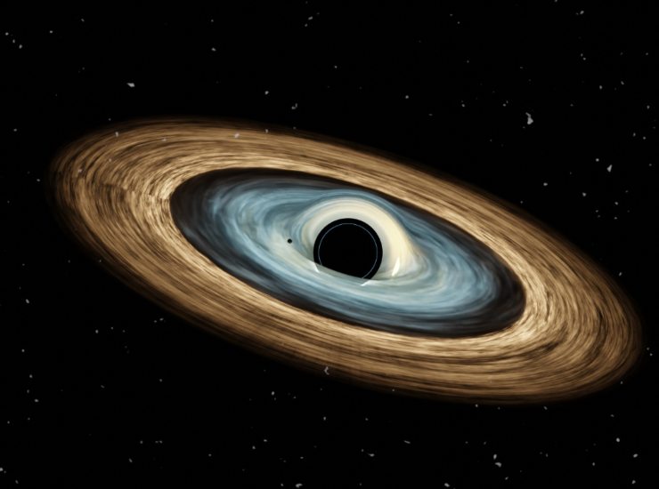 Illustrazione di un buco nero (Canva FOTO) - aerospacecue.it