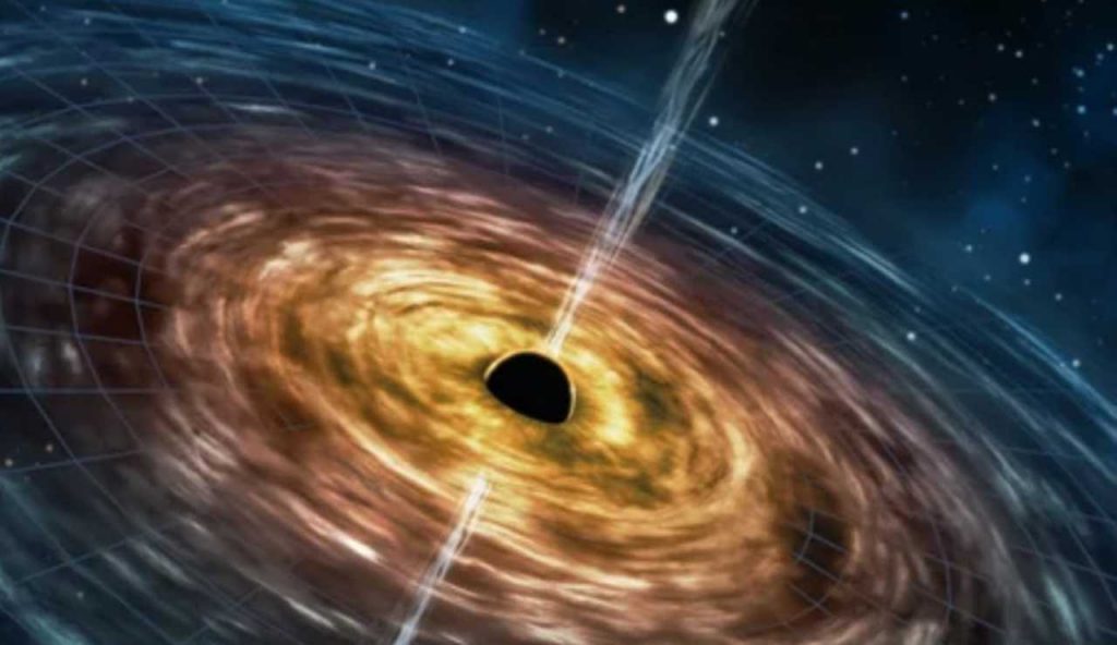 Illustrazione di un buco nero supermassiccio (Depositphotos foto) - www.aerospacecue.it