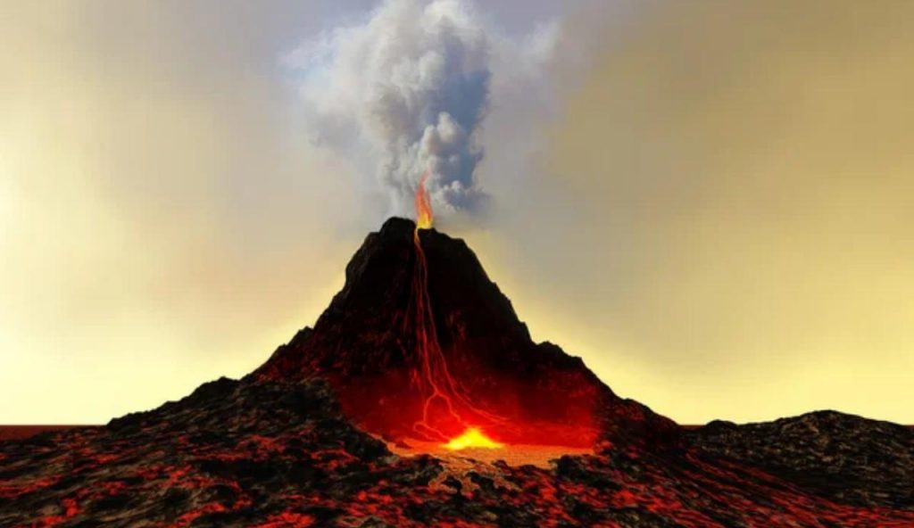 Vulcano in eruzione
